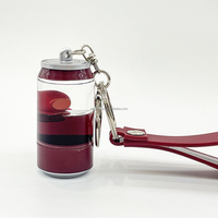 Porte-clés en forme de canette de cola, porte-clés en forme de canette de boisson avec cordon, porte-clés en acrylique personnalisable avec logo, vente en gros