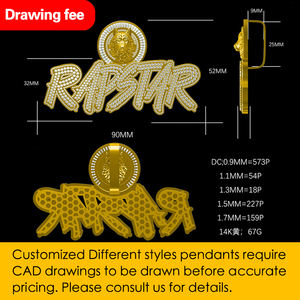 925 Sterling liontin malaikat perak lulus penguji berlian HipHop Iced Out liontin Moissanite kustom liontin nama huruf awal - Product Image 5