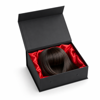 Boîte d'emballage pour perruque avec couvercle magnétique, logo personnalisé, couleur et taille au choix, doublure en satin, boîte cadeau pour salon