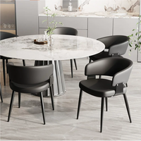 Chaises de salle à manger de luxe modernes, tabourets de comptoir pour la maison, l'hôtel et les jeux de cartes, avec dossier réglable et structure métallique