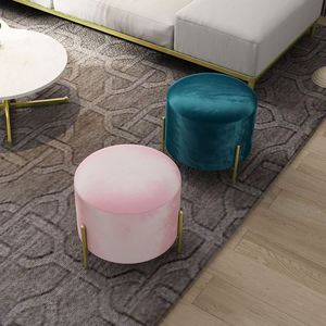 Nordic Shoe Changing Clothing Store Stool Household Simple <strong>Small</strong> Round Online Celebrity Sofa Stool Light Luxury <strong>Footstool</strong> - Product Image 2