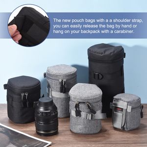 Sac pour objectif d'appareil photo (4" IDx5.1 H) - Pochette de protection souple en polyester imperméable et antichoc pour objectif d'appareil photo reflex numérique, noir - Product Image 4