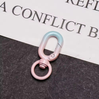 Porte-clés multifonctionnel en métal léger, vente en gros, petit cadeau DIY, pendentif avec mousqueton à ressort, couleur personnalisable