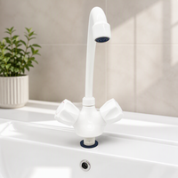 Robinet de salle de bain moderne en plastique à double poignée et à un seul trou, à poser sur le plan