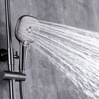 Ensemble de douche 3 fonctions en laiton doré de haute qualité mitigeur pluie et motif de pulvérisation souple pistolet gris pluie pommeau de douche mélangeur
