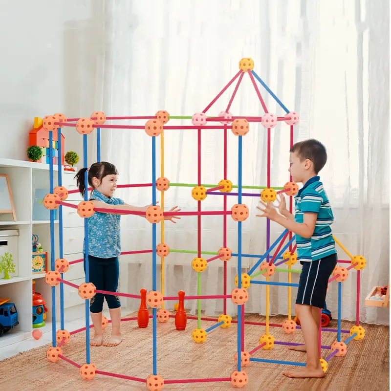 Kit de construcción de fuertes para niños, juguetes de vástago de construcción para Unisex Ultimate Forts Build DIY, juguete educativo de aprendizaje