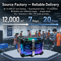 F2-MOTO Boîte à bagages arrière pour moto en acier inoxydable couleur arc-en-ciel, grande capacité, étanche, OEM accepté, vente en gros