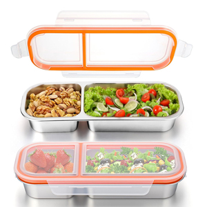 Leakproof 3 ngăn Bento Hộp Ăn Trưa trẻ em trường 700ml thép không gỉ thực phẩm snack lưu trữ container - Product Image 2