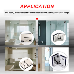 SSS 304 Salle De Douche Plaque Courte Charnières De Porte Double <span class=keywords><strong>Action</strong></span> Charnière De Douche Pleine Taille Mur À Charnière De Porte En Verre - Product Image 3