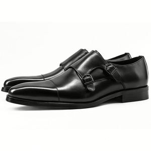 Zapatos de Vestir de Cuero Genuino Negro para Hombre, con Hebilla y Punta Puntiaguda, para Oficina y Uso Profesional - Product Image 6