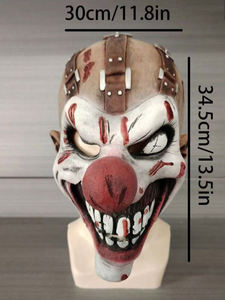 Masque de Clown <span class=keywords><strong>d</strong></span>'<span class=keywords><strong>Horreur</strong></span> à Nez Rouge en Latex pour Halloween, Masque Complet de Dessin Animé, Écologique et Tendance, pour Adultes, Idéal pour Fêtes à Thème, NPC, <span class=keywords><strong>Escape</strong></span> <span class=keywords><strong>Room</strong></span> - Product Image 4