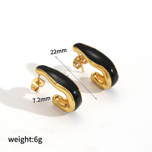 Pendientes de Aro Geométricos de Aleación de Zinc, Chapados en Oro de 18k, Coloridos, para Mujer, Joyería de Moda - Product Image 4
