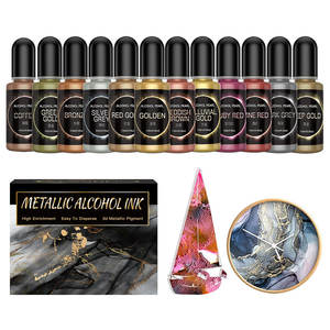 12 colores metálicos sombreado 3D alcohol tinta pigmento cristal gota adhesivo color mezcla pigmento - Product Image 2