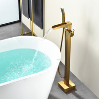 Robinet de douche et baignoire en cuivre, chaud et froid, vertical, à montage sur rebord, sur pied, monocommande, double commande, tout-en-un