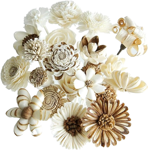 Flores de madera sola hechas a mano para decoración y trabajos artesanales - Product Image 1