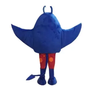 Blauwe Manta Ray Duivel Vis Mascotte/Custom Mascotte/Kostuum