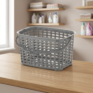 Panier de rangement multifonctionnel en plastique gris alvéolé écologique pour pinces à linge, organisateur de buanderie, style coloré CATEEM - Product Image 3