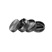 Grinder à herbes en aluminium 40 mm avec logo personnalisé, 4 pièces, portable, durable, accessoires de fumage bon marché, vente en gros