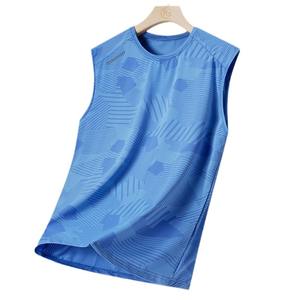 Sommer Eisseide T-Shirt für Herren Geometrisch Schnelltrocknend Elastisch Outdoor-Sport Dünn Klimaanlage-Effekt Lässiges Ärmelloses Trikot - Product Image 5