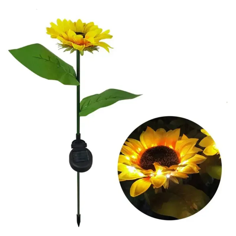 Waterproof Flowers Landscape Decorative Flower Lamps Solar LED Garden Sunflower Lights Outdoor