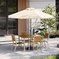 Ensemble de salle à manger en bois moderne, mobilier d'extérieur pour appartement et parc