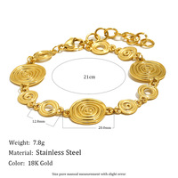 Bracelet élégant plaqué or 18 carats PVD, en acier inoxydable étanche, motif vertiges, cadeau de Saint-Valentin, bijoux