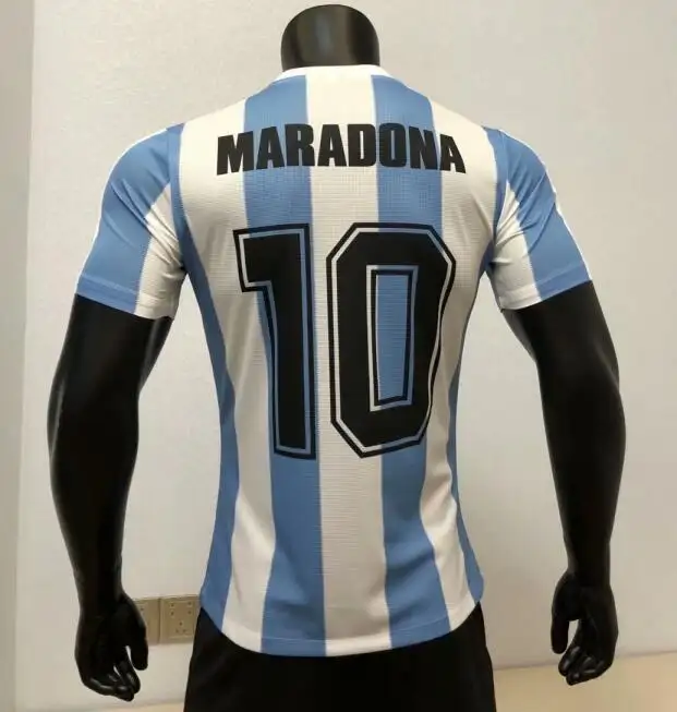 Player Versie Maradona 1986 Retro Voetbal Jersey Classic Herdenkingsmunten Voetbal Shirt Antieke Game Jersey