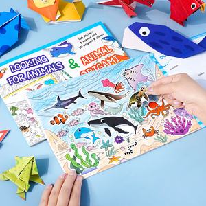 Nouveau produit transfrontalier amusant bricolage Animal <span class=keywords><strong>Pop</strong></span>-<span class=keywords><strong>Up</strong></span> Origami <span class=keywords><strong>livre</strong></span> autocollant <span class=keywords><strong>livre</strong></span> pour enfants de 3 à 6 ans en papier - Product Image 2