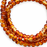 Kabel Pengisi Daya Ponsel 4 in 1 Amber Beaded, Manik-manik Coklat Transparan, USB Type C, Kabel Pengisian Multi, Gaya Vintage