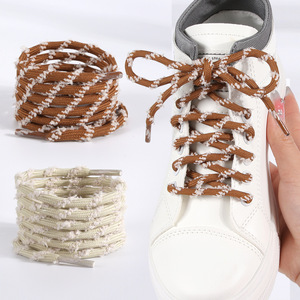 Lacets plats en polyester épais de 5 mm pour bottes Martin, chaussures de randonnée en plein air, design à motifs noir et blanc - Product Image 2