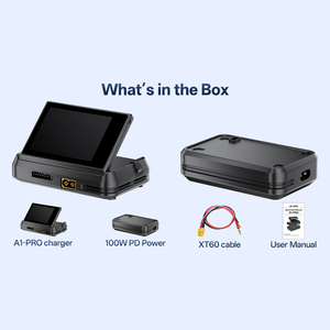 Chargeur d'équilibrage intelligent EV-PEAK A1-<span class=keywords><strong>PRO</strong></span> 200W DC 10A avec écran tactile 3,2 pouces et contrôle par application pour batterie LiPo FPV de drone 1-6S - Product Image 6