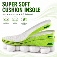 Semelles intérieures ajustables pour femmes, en PU, avec coussin d'air, pour augmenter la hauteur de 1,5 à 3,5 cm, respirantes, en maille, absorbant les chocs, pour la course à pied et la gym