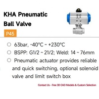Vanne à boisseau sphérique pneumatique EAGLE en acier inoxydable avec actionneur pneumatique, électrovanne à simple ou double action et moniteur de position