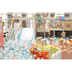 Parque de juegos interior para niños, casa de juegos de ensueño con PISCINA DE BOLAS y campo Ninja para niños, trampolín