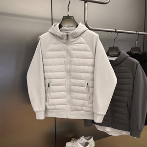 Veste d'hiver décontractée à capuche pour homme, grande taille, en tricot, chaude, avec fermeture éclair, couleur unie, haute qualité, prix de gros - Product Image 4