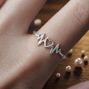 Bague Cœur Tendance en Argent Sterling 925 pour Maman, Faite à la Main, Bande Simple, Bijou Quotidien, Cadeau - Product Image 6