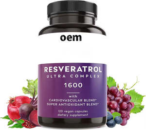 비타홀 프라이빗 라벨 레스베라트롤 캡슐 1600mg 유기농 레스베라트롤 항산화 보충제 유기농 포도씨 추출물 함유 - Product Image 1