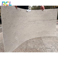 RCL Pierre Flexible Porcelaine Douce Feuille D'argile Modifiée Travertin Revêtement Extérieur Placage D'argile Modifiée Pierre Douce