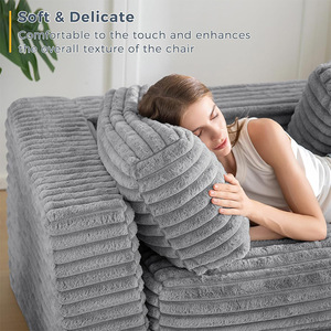 Canapé géant sur mesure en tissu corduroy, assise profonde, pliable, pour salon, enfants, animaux domestiques, adultes, personnes âgées - Product Image 4