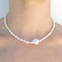 Collier de perles d'eau douce en gros, ensemble baroque, bijoux pour femmes