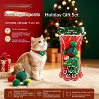 Ensemble de jouets de Noël pour chat RST : baguettes interactives, jouets en peluche pour le jeu et le divertissement, soulagement de l'ennui