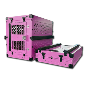 สีชมพู Alu พับสุนัขกล่องเก็บกรง - Product Image 1