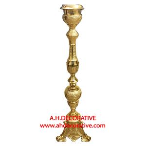 Antique <b>Gold</b> Embossed <b>Candle</b> <b>Holder</b> - Product Image 4