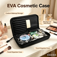 Étui de voyage compact et portable pour cosmétiques, maquillage, huiles essentielles et articles de toilette