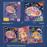 Buku Puzzle Lipat Anak-anak Langkah 1 2 3 Puzzle Potongan Balok Besar Jerapah Dinosaurus Bajak Laut Mainan Edukasi Usia 3 6 Pembelajaran Dini