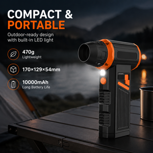 Ventilateur turbo puissant 310g, forte pression de vent, ventilateur rechargeable 10000mAh, ventilateur turbo violent pour le nettoyage de la poussière - Product Image 3