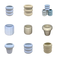 Elegan Matt Glaze Pot bunga keramik putih minimalis dengan lubang drainase tanaman dekorasi rumah yang indah