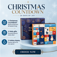 Caja de Embalaje de Lujo para Calendario de Adviento de Navidad, Caja de Regalo Navideña Personalizada con 24 Cajones