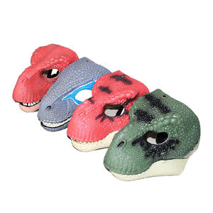 BAIGE Latex Dinosaur Headgear Máscara con boca abierta Mascarada divertida Animal Face Prop para fiesta de Halloween - Product Image 5