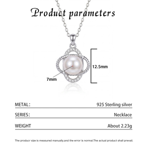 Collar con Colgante Circular Entrelazado de Plata S925 con Perla de Agua Dulce y Circonita Cúbica, Joyería Elegante para Mujer, Regalo - Product Image 6